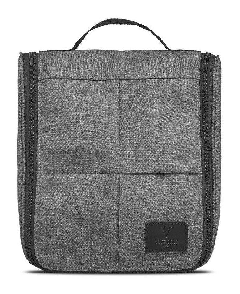 Vittorio - Hang-up Washbag in Grey - Toilettaske