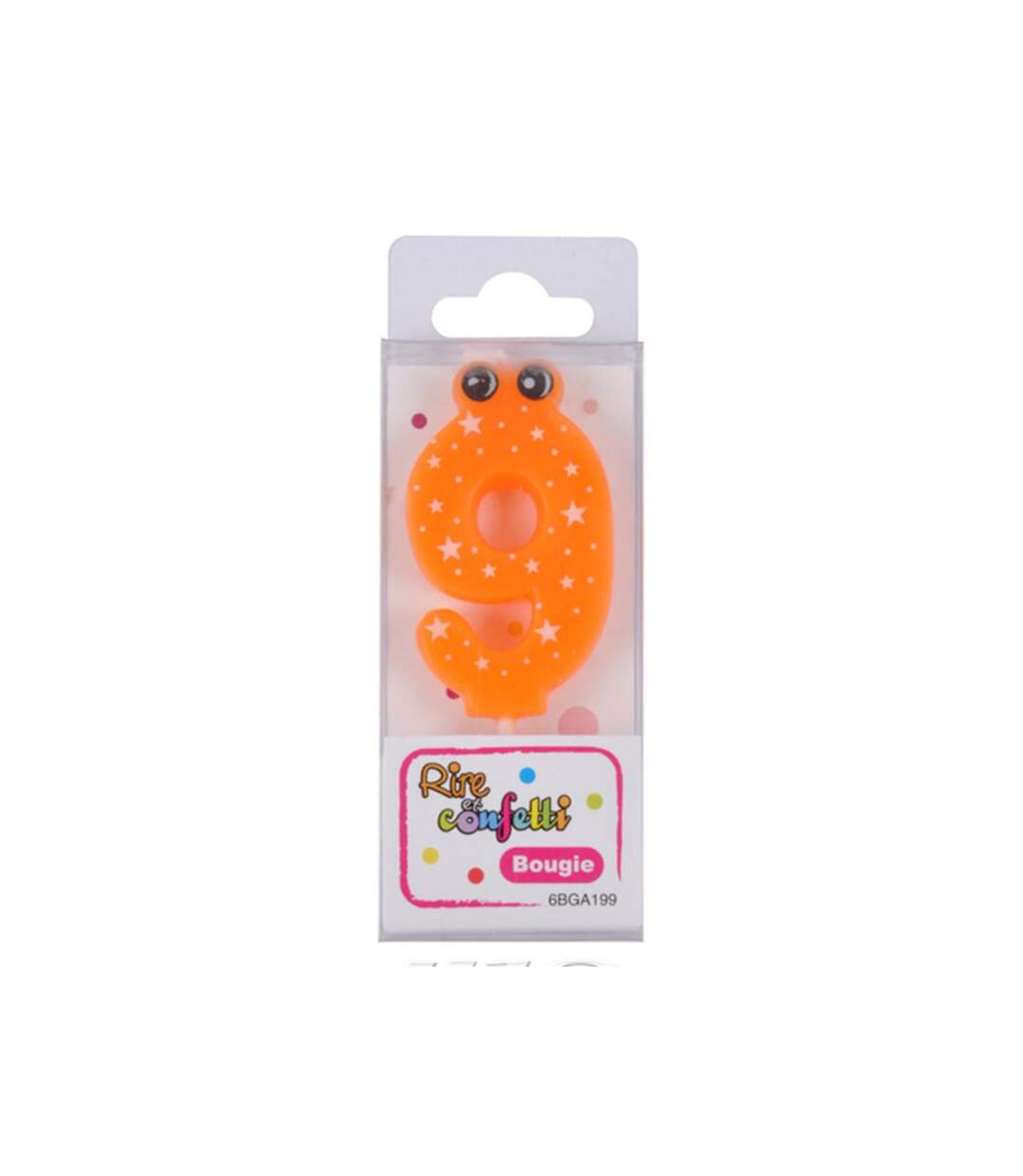 Paris Prix - Bougie D'anniversaire chiffre 9 5cm Orange