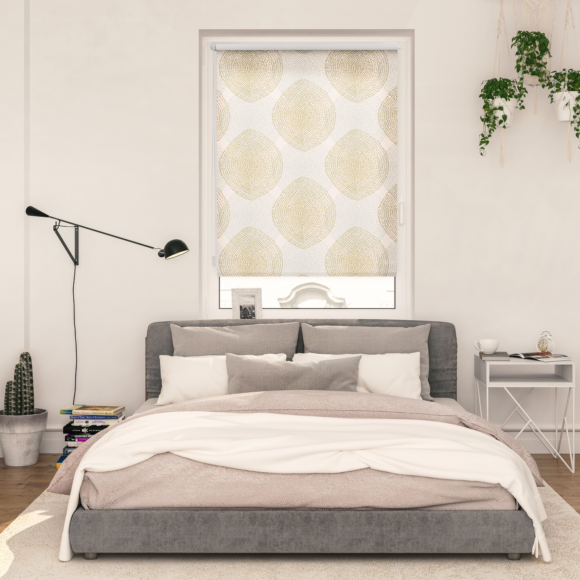 Lichtblick Rollo Klemmfix, ohne Bohren, blickdicht, Stripy Boho Drop India - Beige