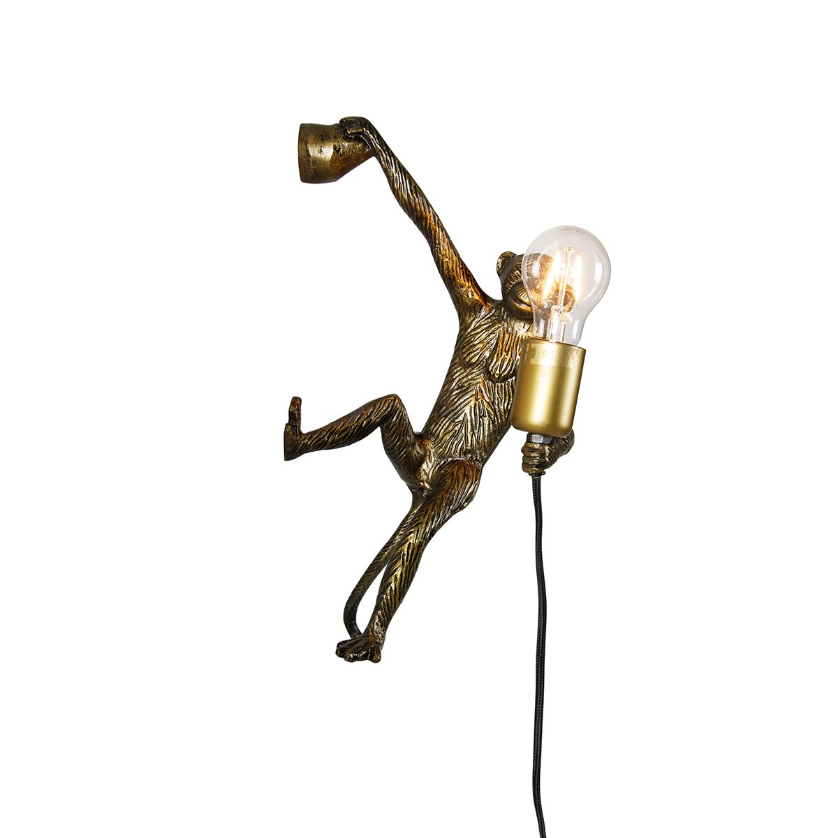 Klassieke wandlamp goud - Animal Monkey