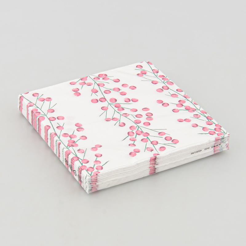 Lot de 20 serviettes blanches et roses