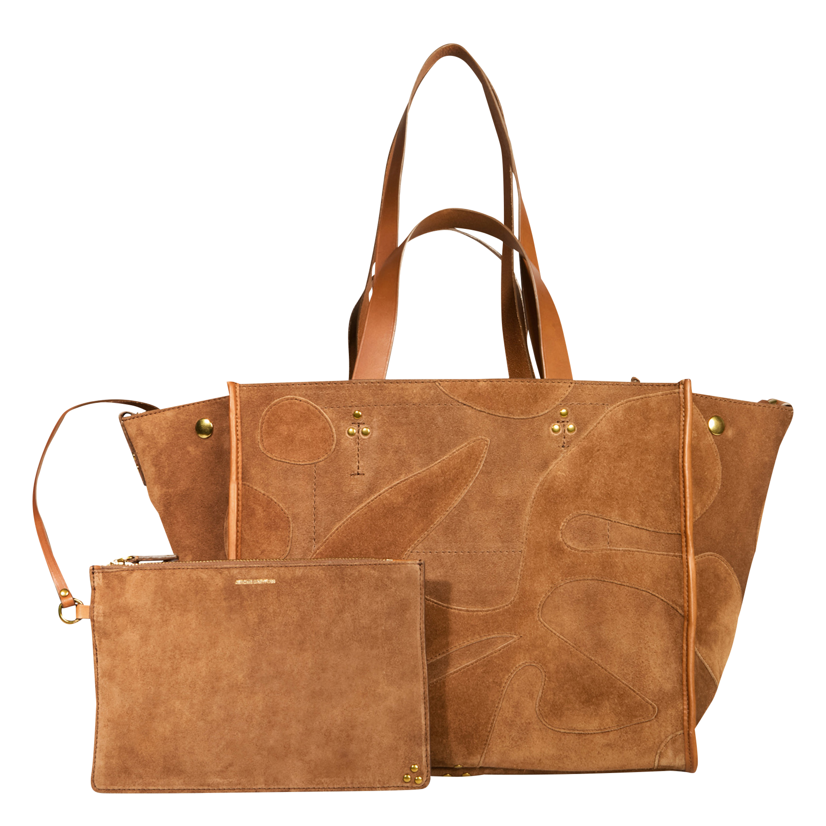 LEON M - Sac cabas en cuir velours | Marron
