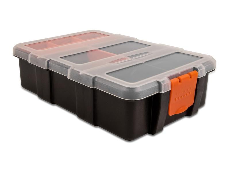 Delock Sortimentskasten Orange / Schwarz 11 Fächer Delock Sortimentsbox mit 11 Fächern 220 x 155 x 60 mm Orange / Schwarz