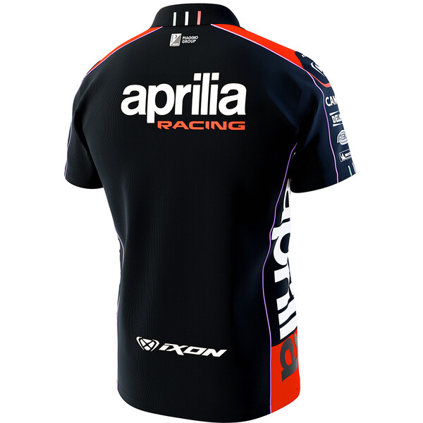 Ixon - Polo Aprilia 23 Noir / Rouge fluo