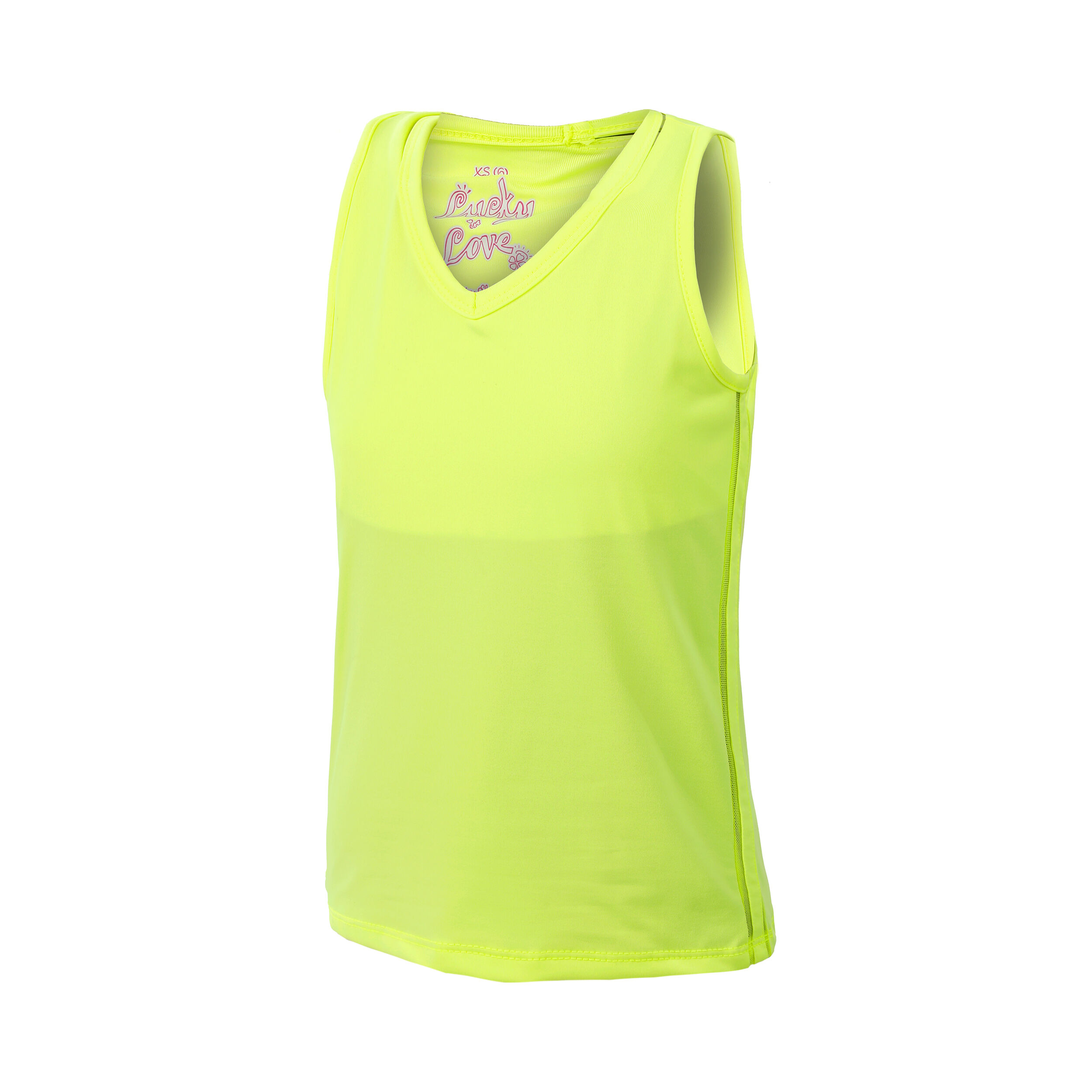 Lucky in Love V-Neck Cutout Débardeur Tank Top Filles - Jaune