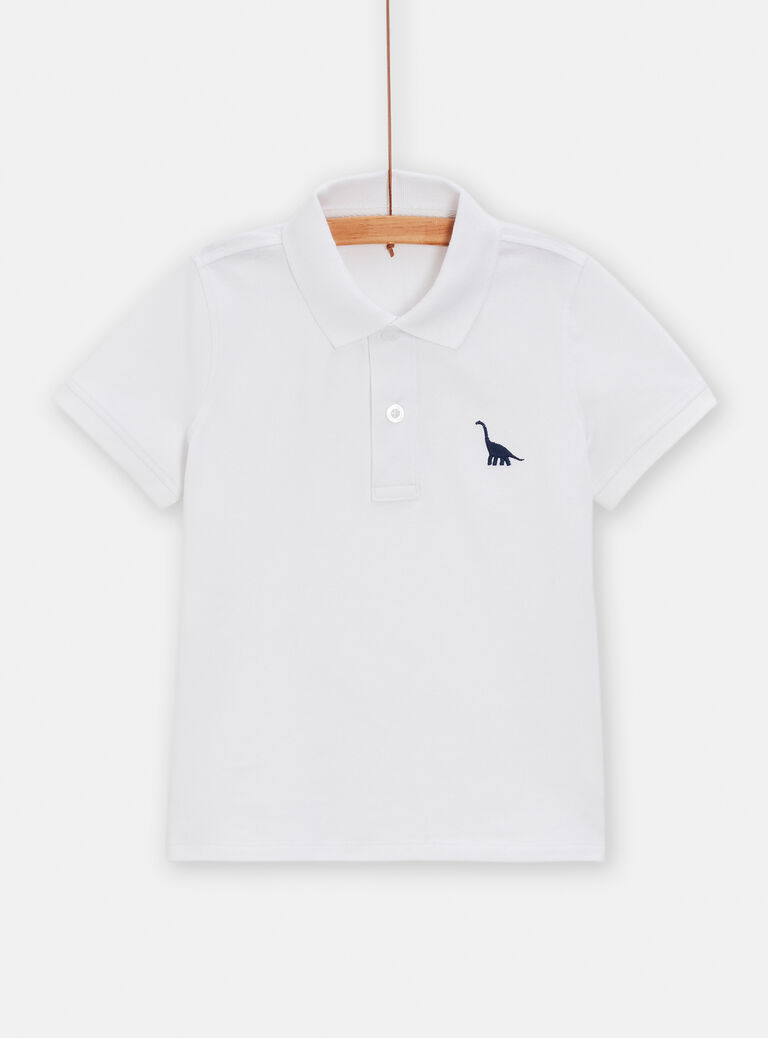 Polo marine avec broderie dinosaure pour garçon