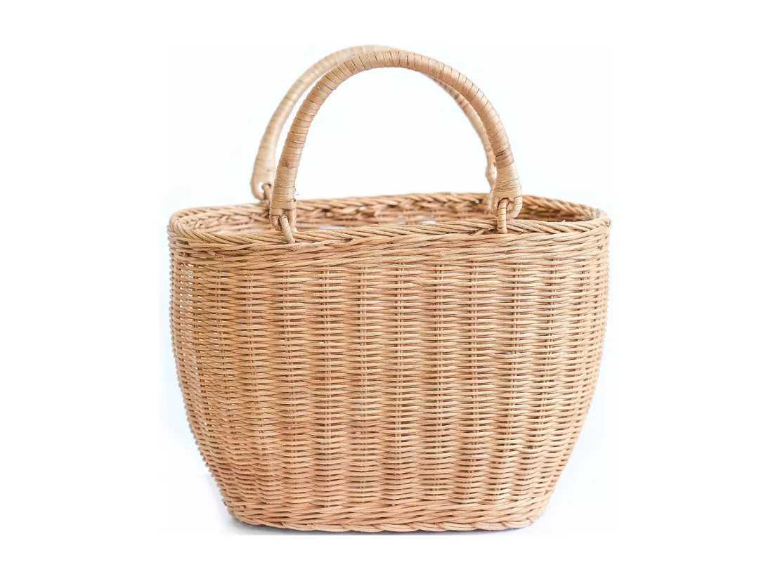 Panier en rotin avec poignées - Keray Naturel