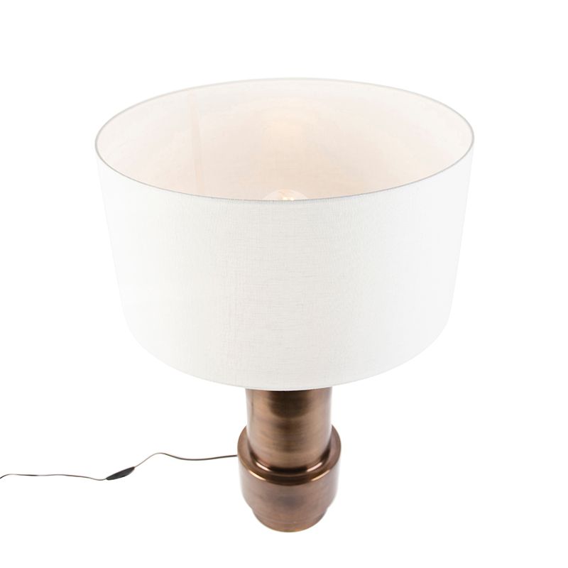Art deco tafellamp met kap wit 50 cm - Bruut