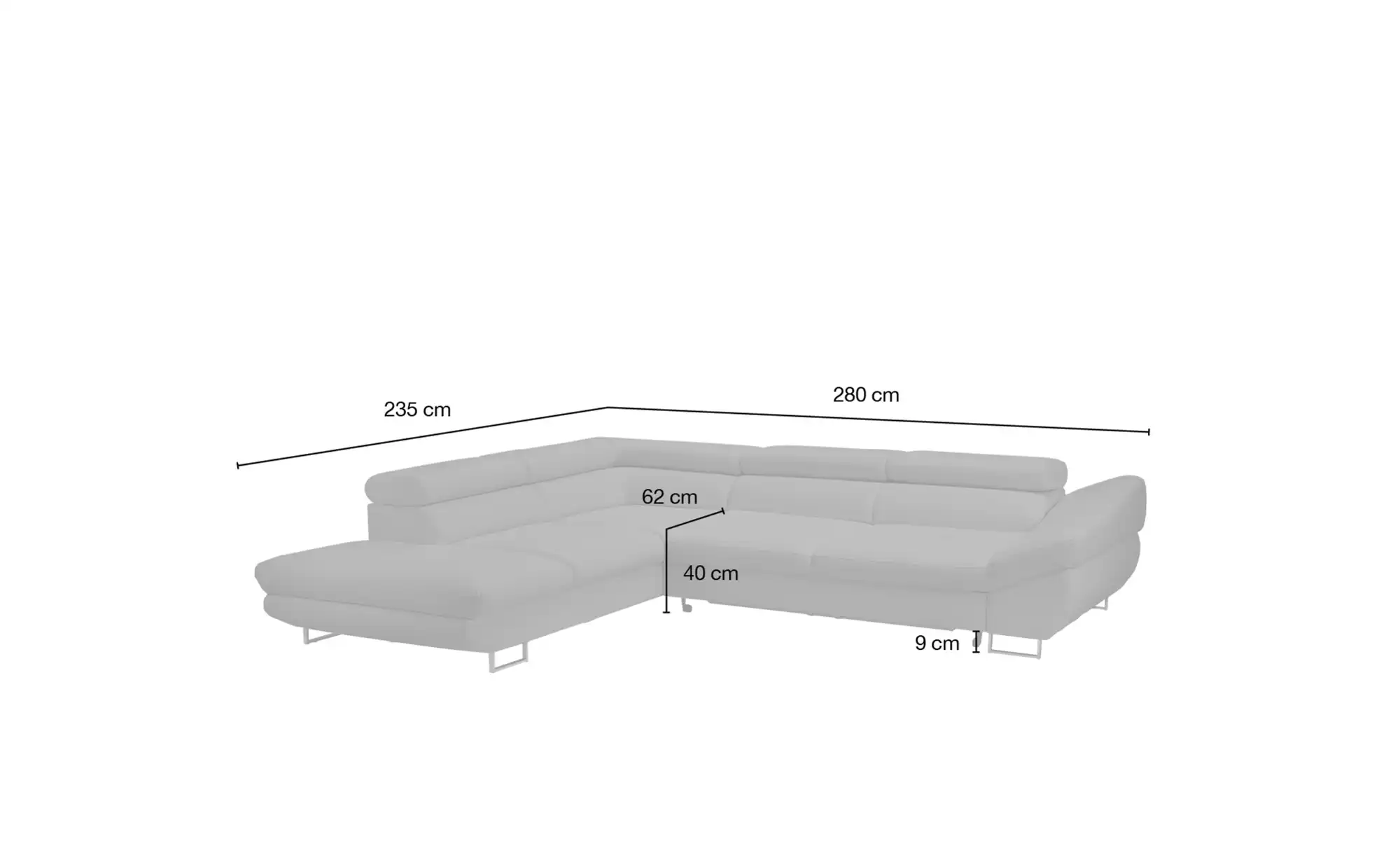 switch Ecksofa aus Kunstleder Fabio