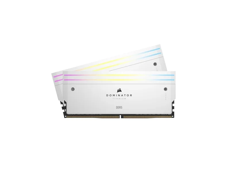 CORSAIR Dominator Titanium RGB - DDR5 - sæt - 32 GB: 2 x 16 GB - DIMM 288-PIN - 6600 MHz / PC5-52800 - CL32 - 1.4 V - ikke bufferet - hvid
