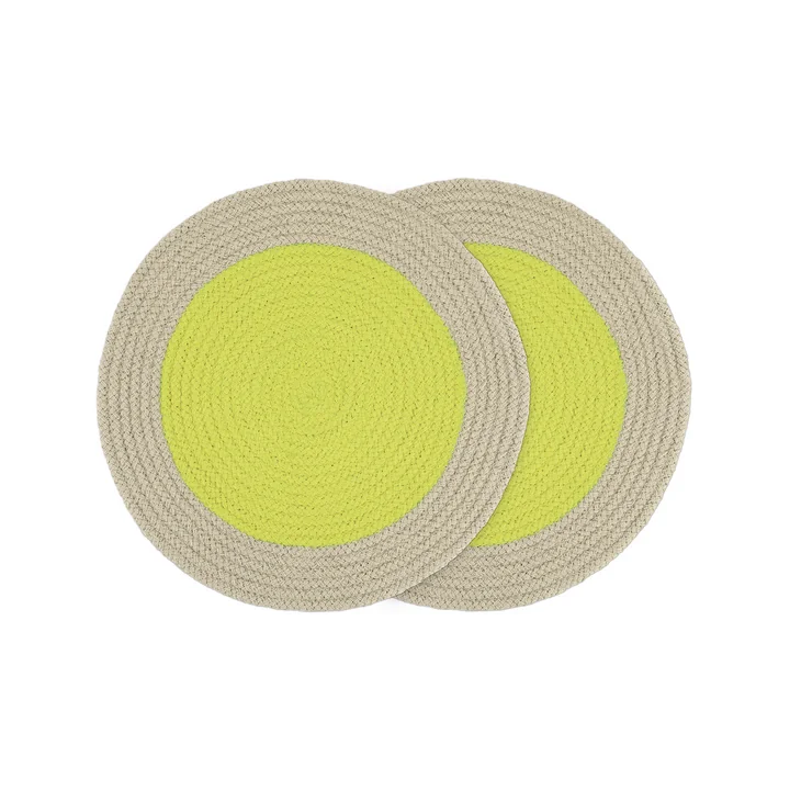 Remember - Baumwoll-Tischsets, lime (2er-Set)