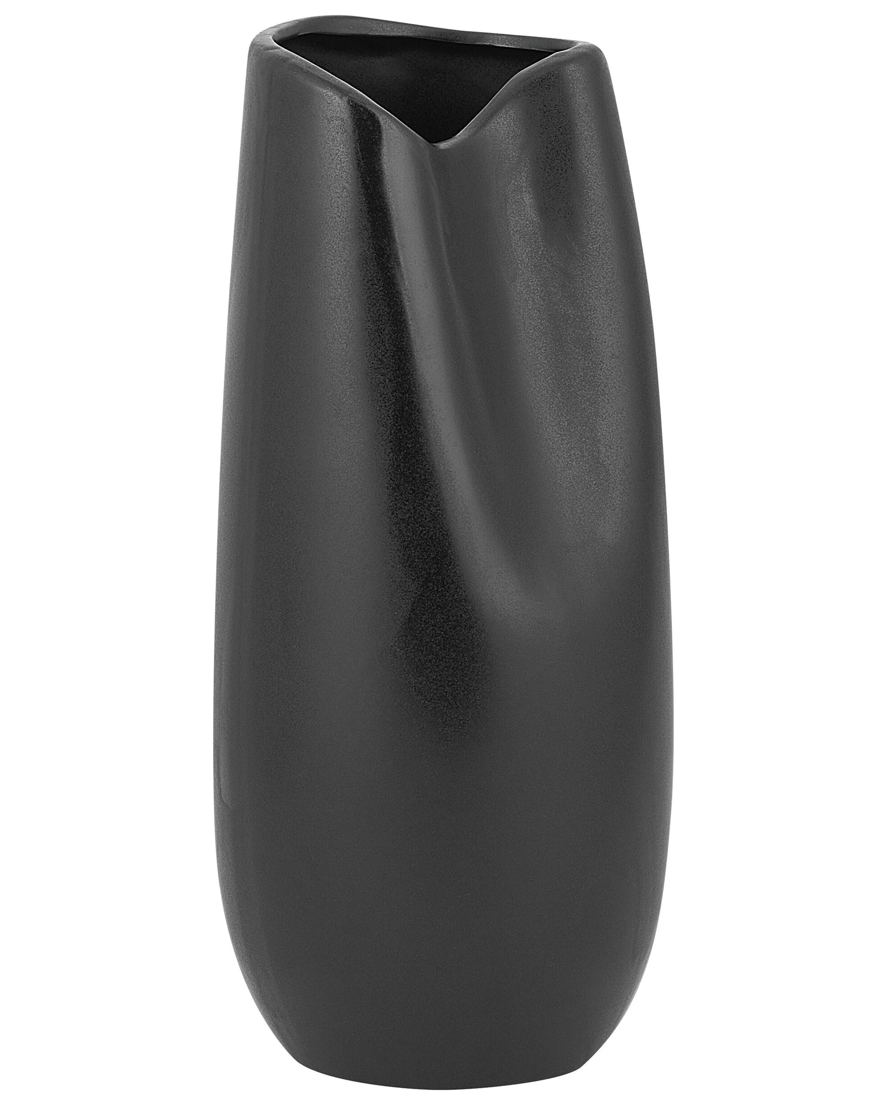 Decoratieve vaas DERBE Steengoed 32 cm Zwart