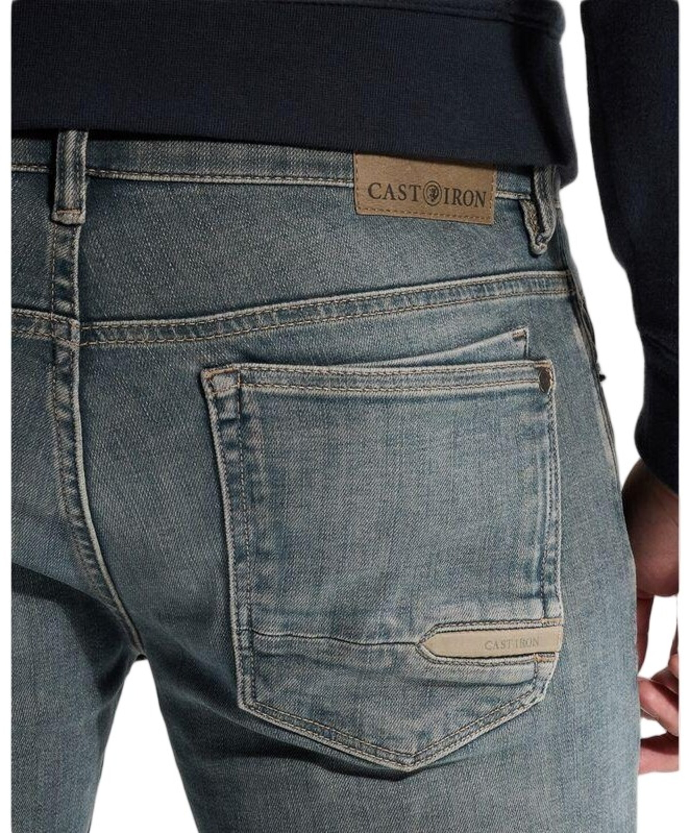 Cast Iron SHIFTBACK TAPERED NIGHT COAL BLACK heren jeans groen