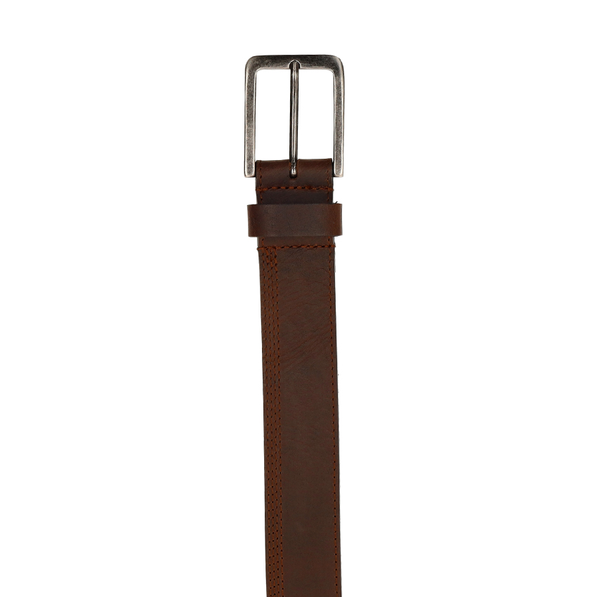 Donkerbruine leren riem