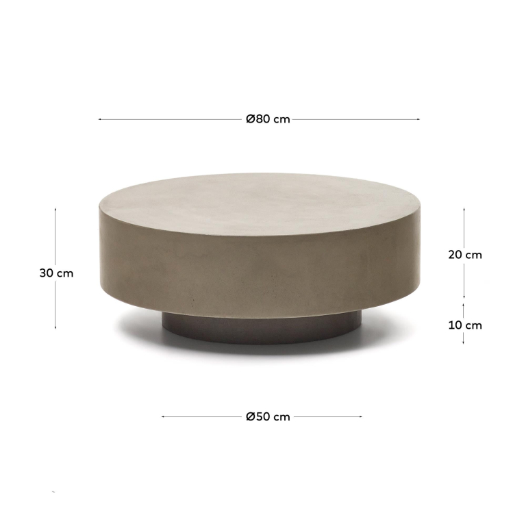 Kave Home Garbet salontafel Ø80 cement