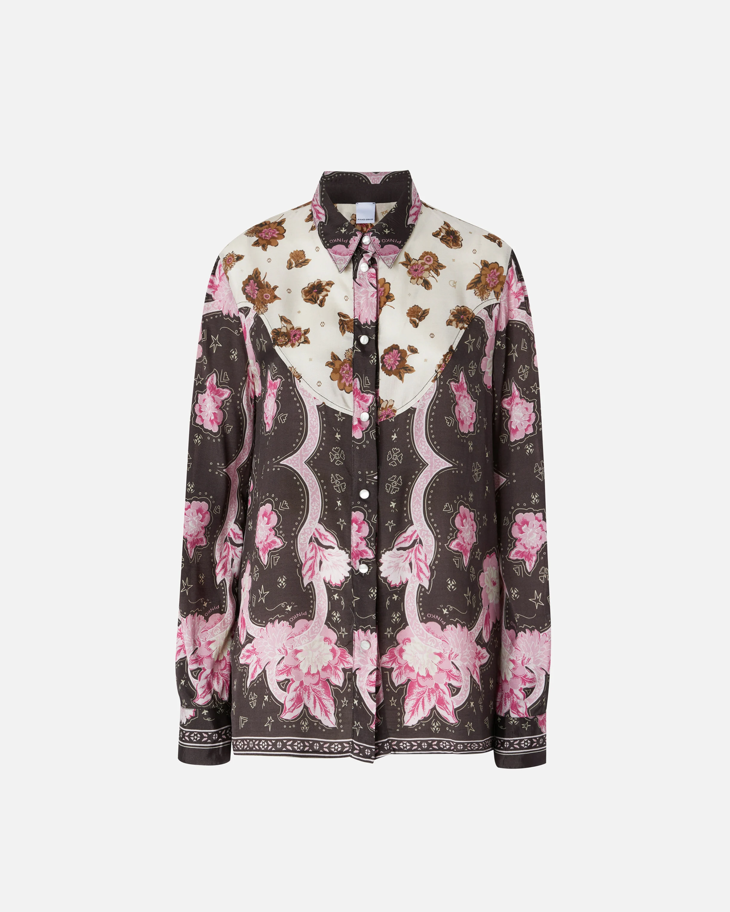 Chemise à imprimé floral placé | Marron