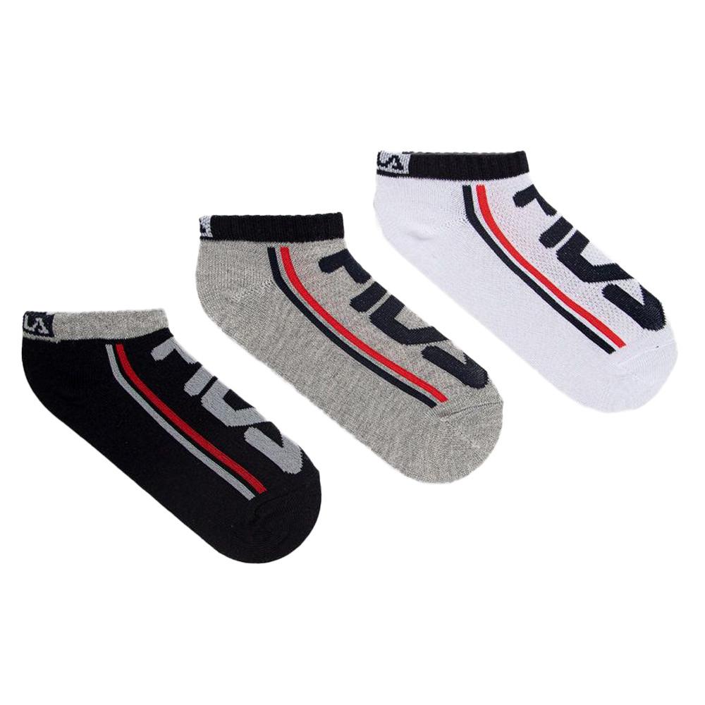 Fila x3 Socquettes Marine/Blanc/Gris Enfant Fila Calza Invisible