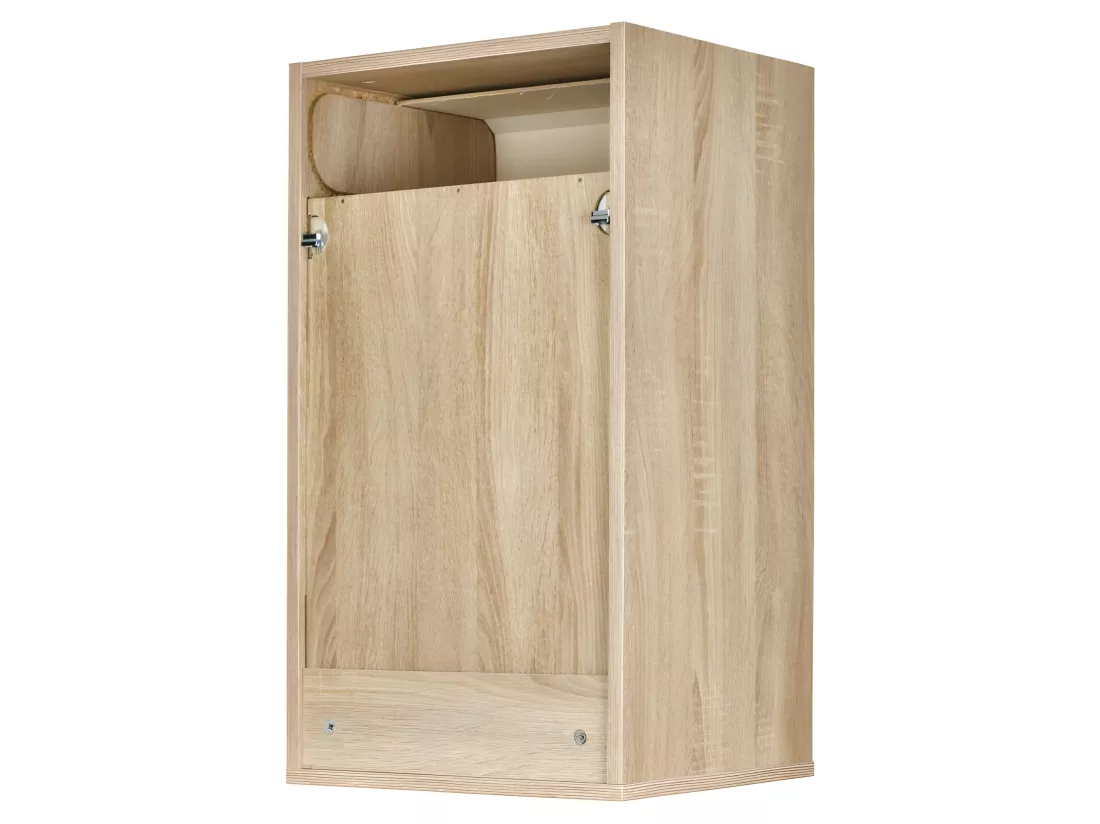 Meuble Cuisine Chêne Rideau Alu Blanc ou Noir 2 Etagères L 40 H 72 P 35 cm - Coloris: Noir