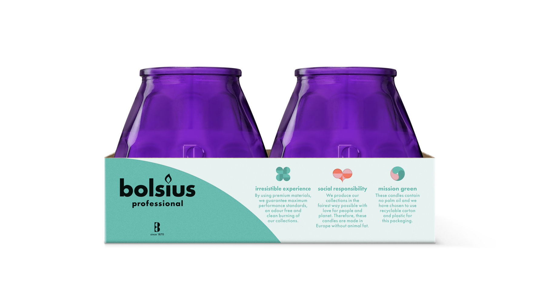 Bolsius Horeca Twilight 104/99 Paars (6 stuks)