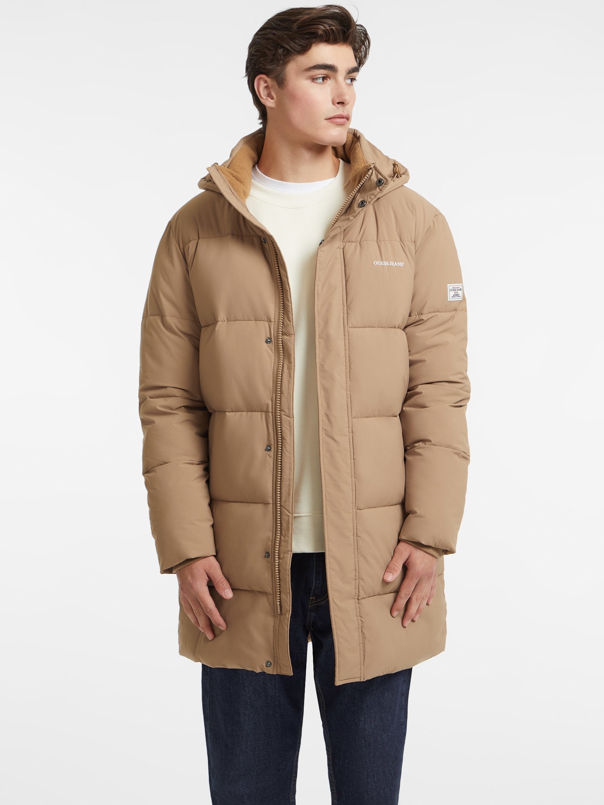 Jaqueta puffer de comprimento médio