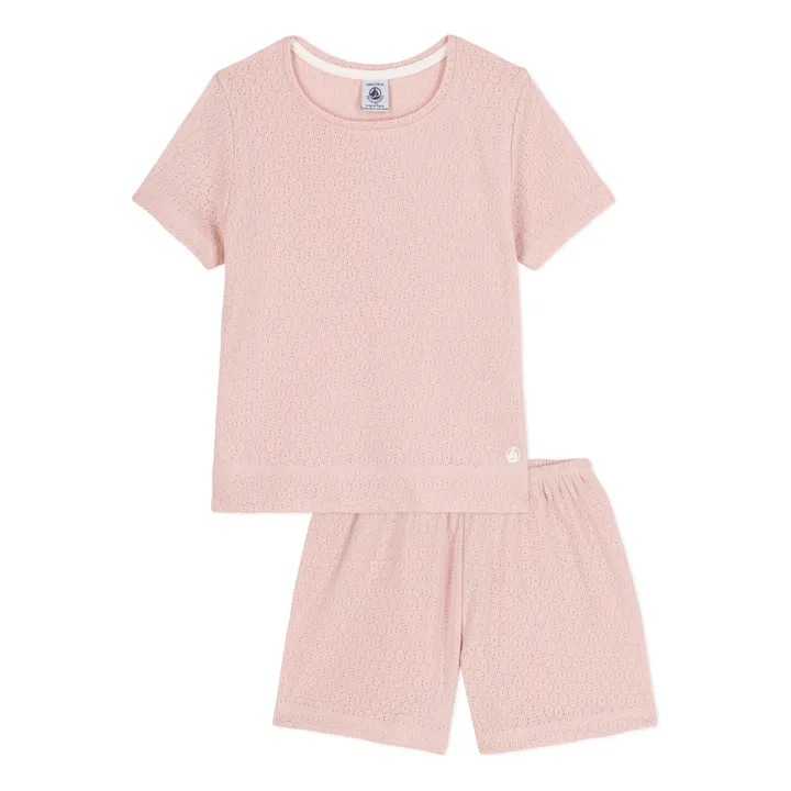 Petit Bateau Pyjama Short Manille Ajouré | Rose