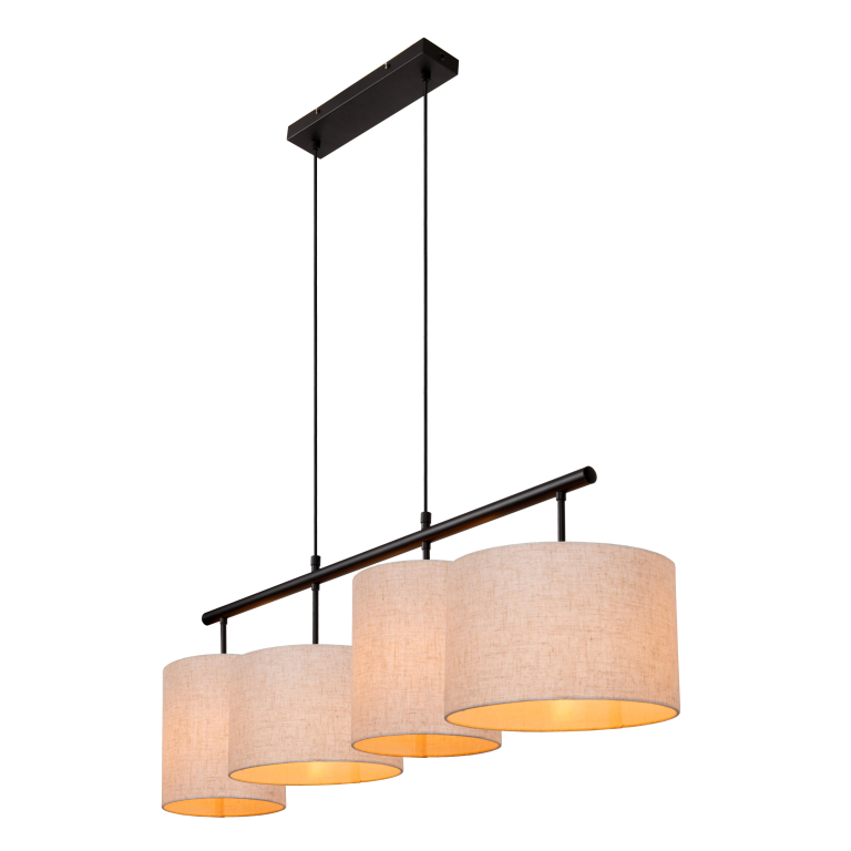 Lucide Maya cluster 4 hanglamp lineair zwart