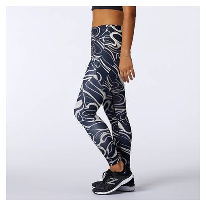 Collant Long Femme New Balance Printed Impact Run Violet / Bleu