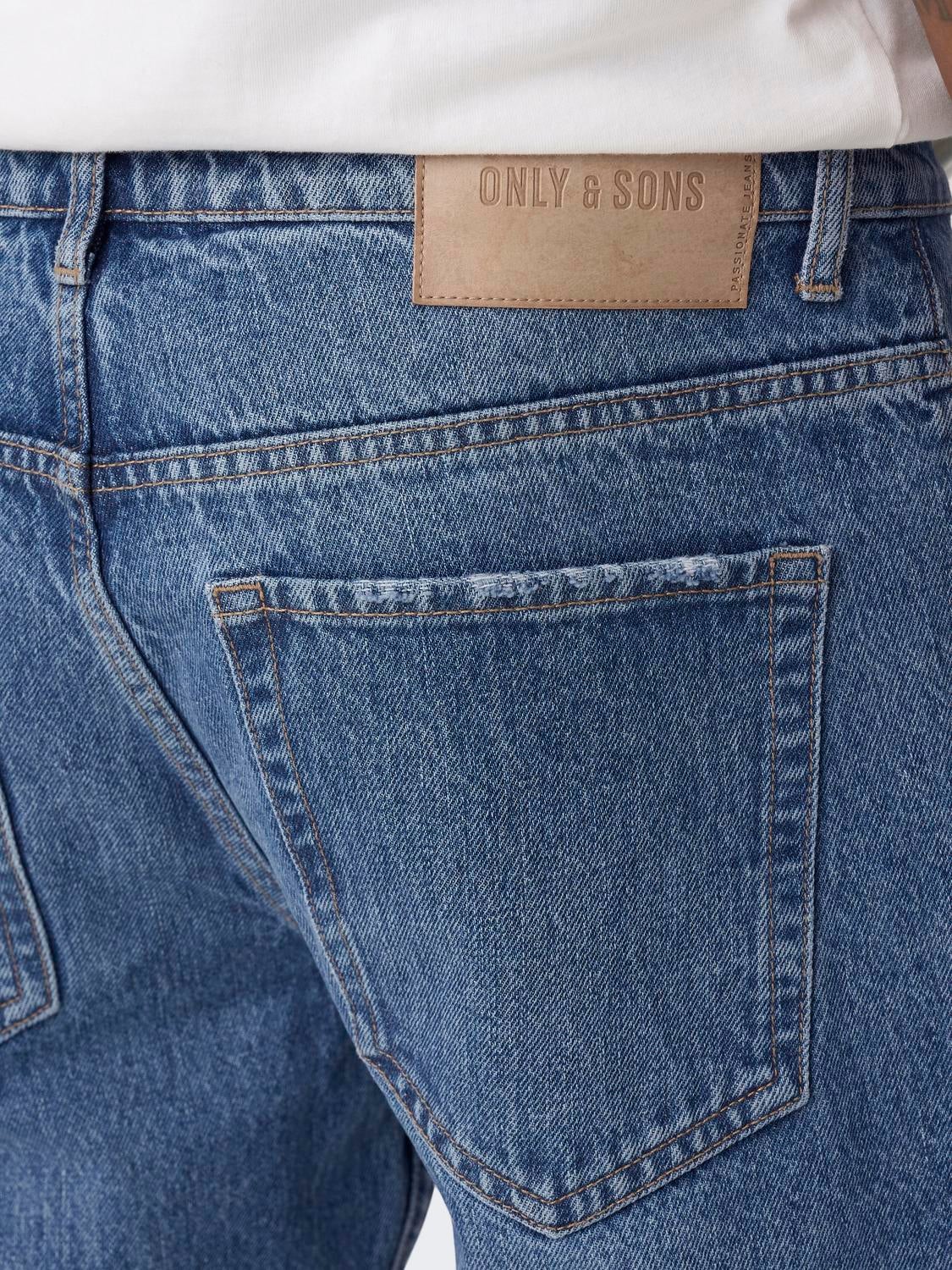 ONSEDGE Mittlere Taille Gerade geschnitten Jeans Medium Blue Denim