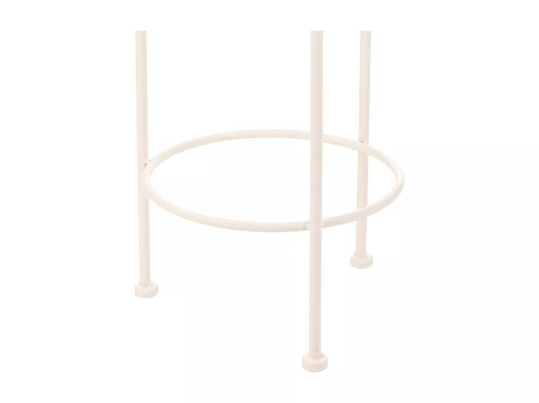 Lot de 3 cache-pots en fer forgé blanc 30x30x70h-25x25x60h-20x20x50h cm