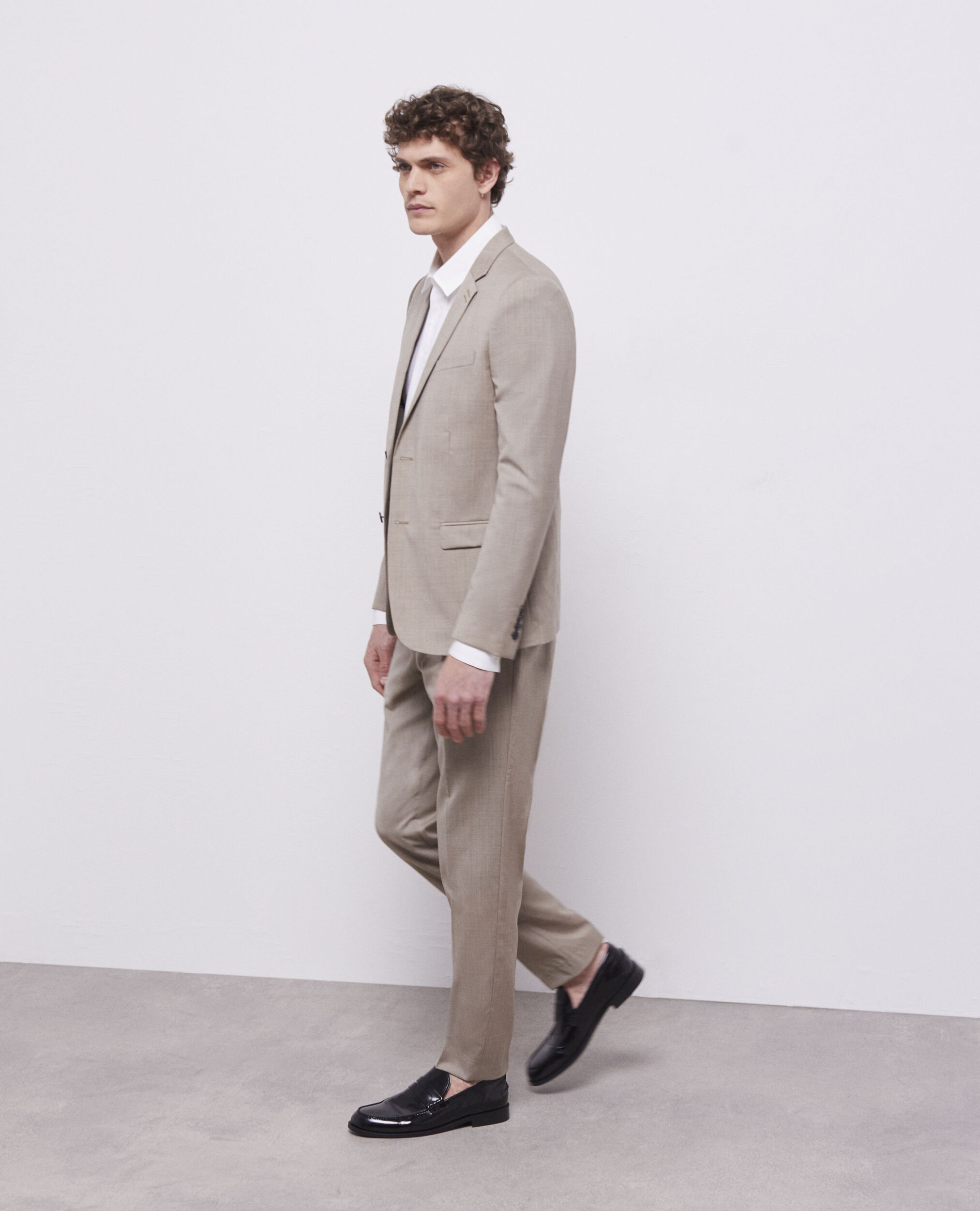 Veste de costume en laine beige