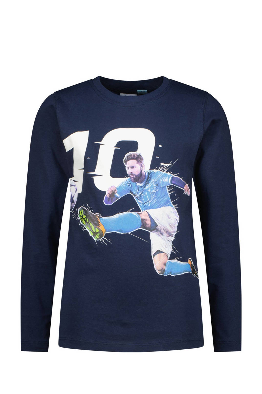 Messi longsleeve Goal met printopdruk donkerblauw