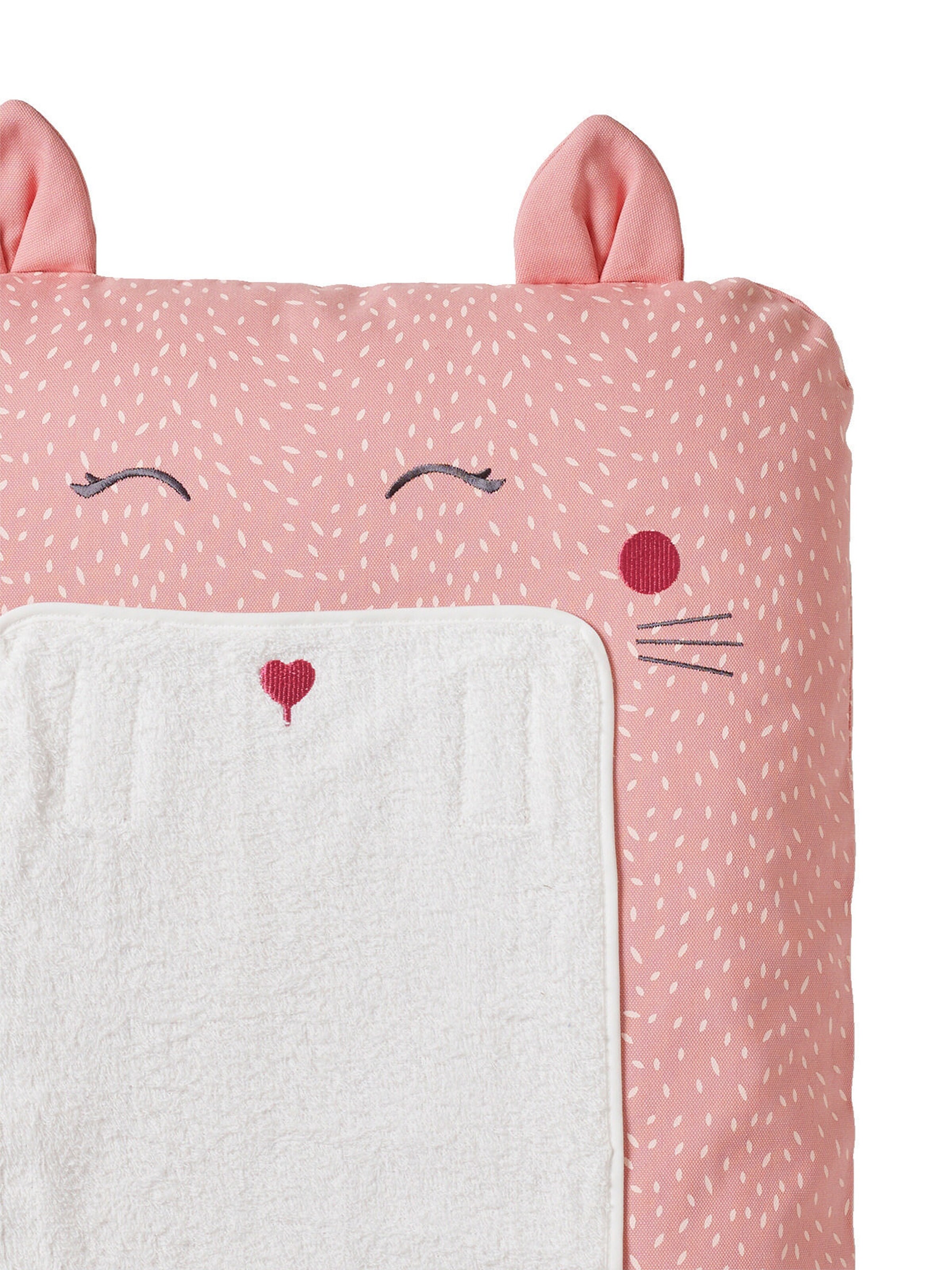 Vertbaudet Bezug für Baby Wickelauflage KATZE rosa bedruckt