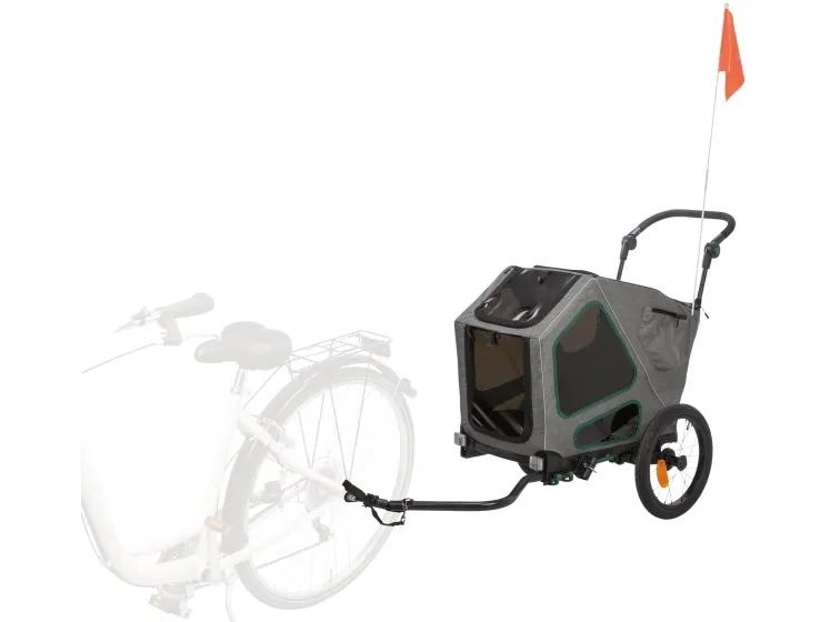 Trixie Bicycle trailer, S: 64 × 92 × 80/130 cm, grey/sage