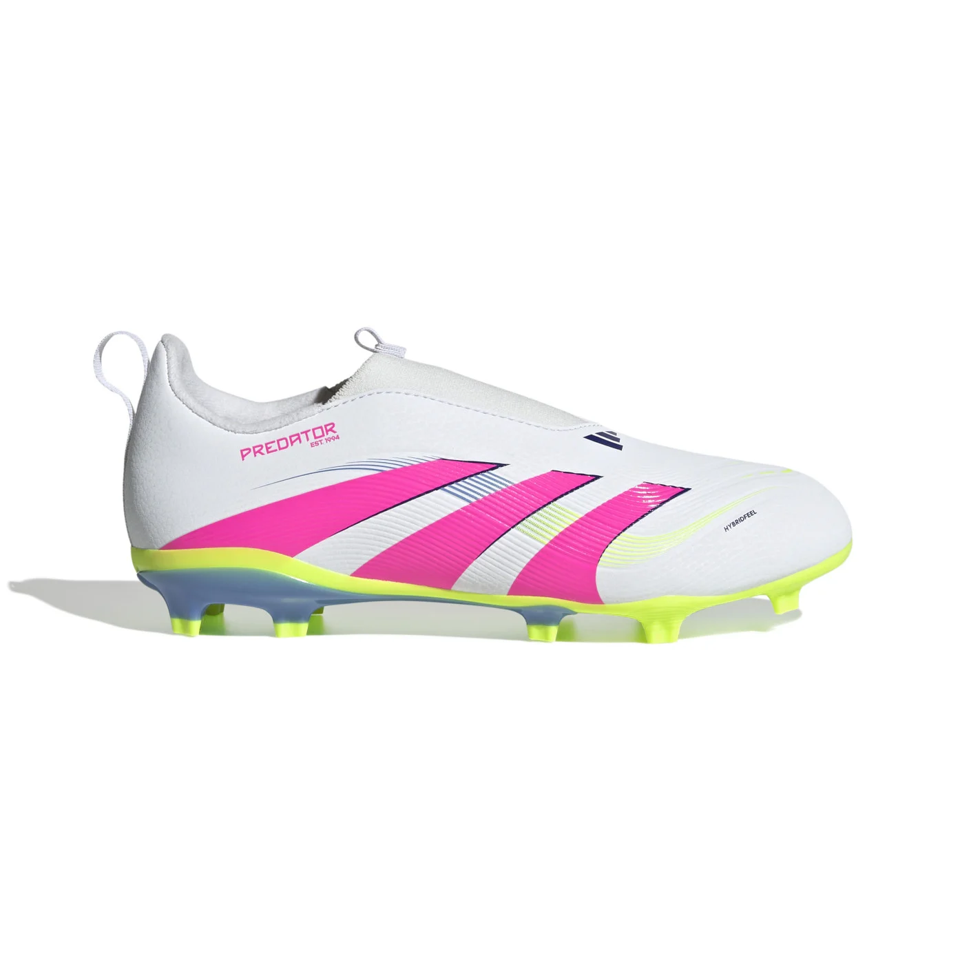 Adidas Predator League Veterloze Gras / Kunstgras Voetbalschoenen (MG) Kids Wit Roze Neongeel