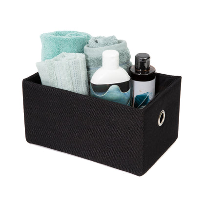 Panier de rangement doublé tissu York noir
