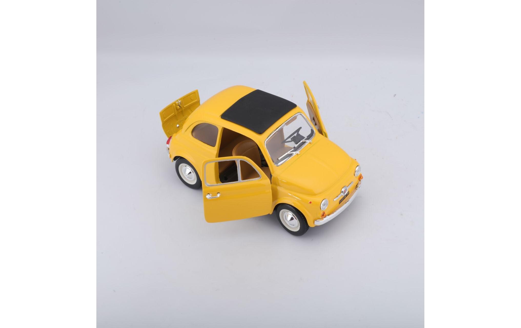Fiat 500 F 1965 Gelb 1:24Sammlermodell im Massstab 1:24