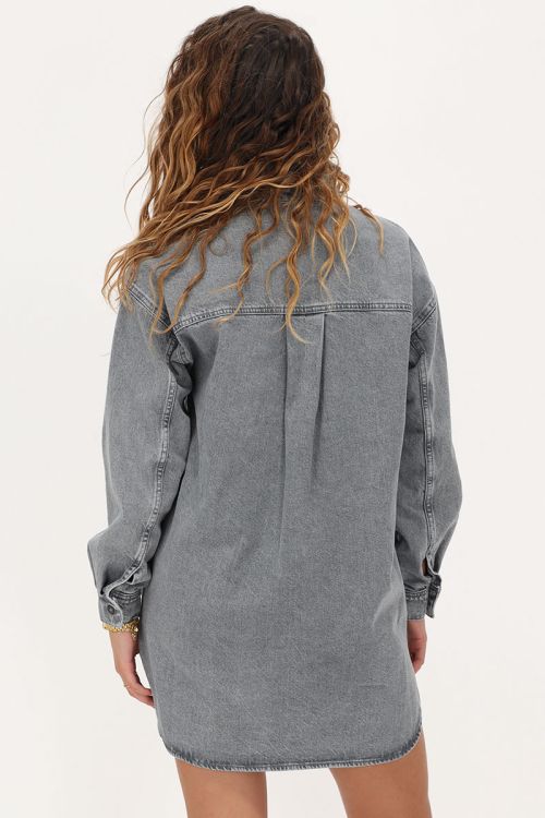 Grijze denim blouse jurk