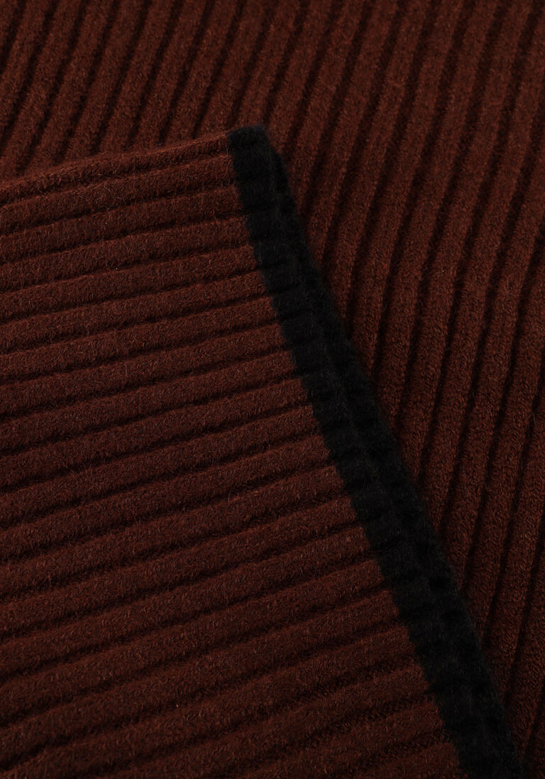 bruine co'couture trui row puff rib rollneck