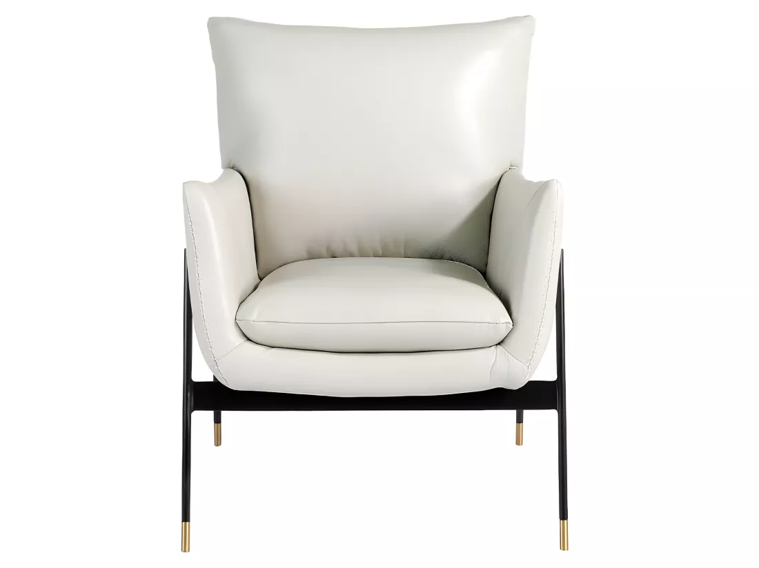 Fauteuil en cuir et pieds en acier noir 5042 ANGEL CERDA