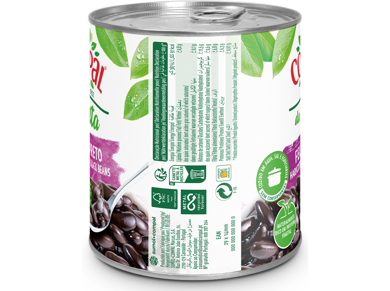 FEIJÃO COMPAL DA HORTA PRETO 845G