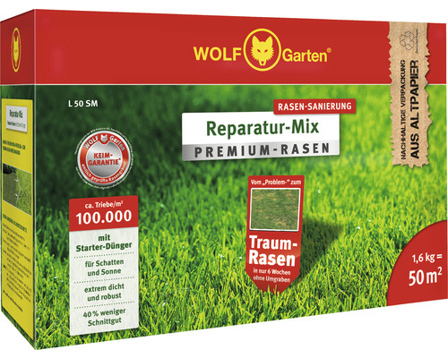 Premium gazon- en startmeststof WOLF-Garten 1,6 kg 50 m²
