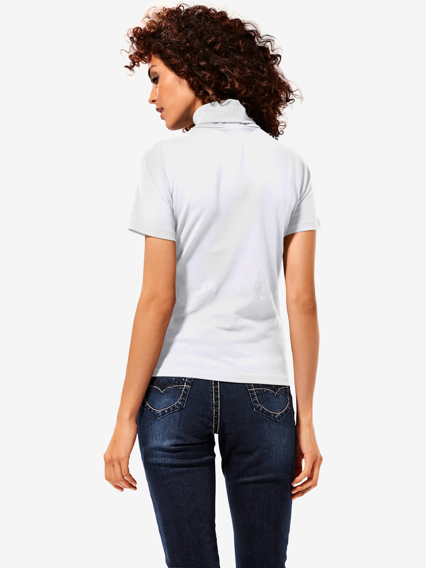 T-shirt col roulé basique facile à associer avec joli col roulé
