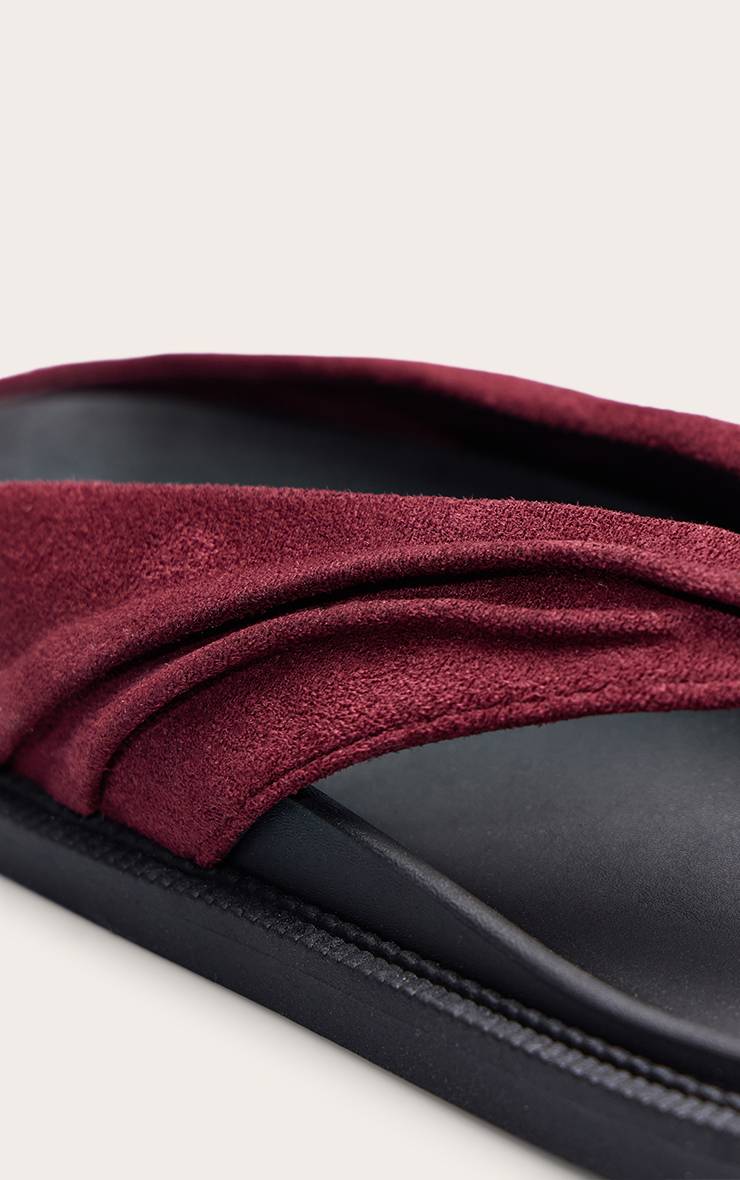 Rouge Marron Sandales À Entre-doigts Avec Semelle Intérieure En Synthétique