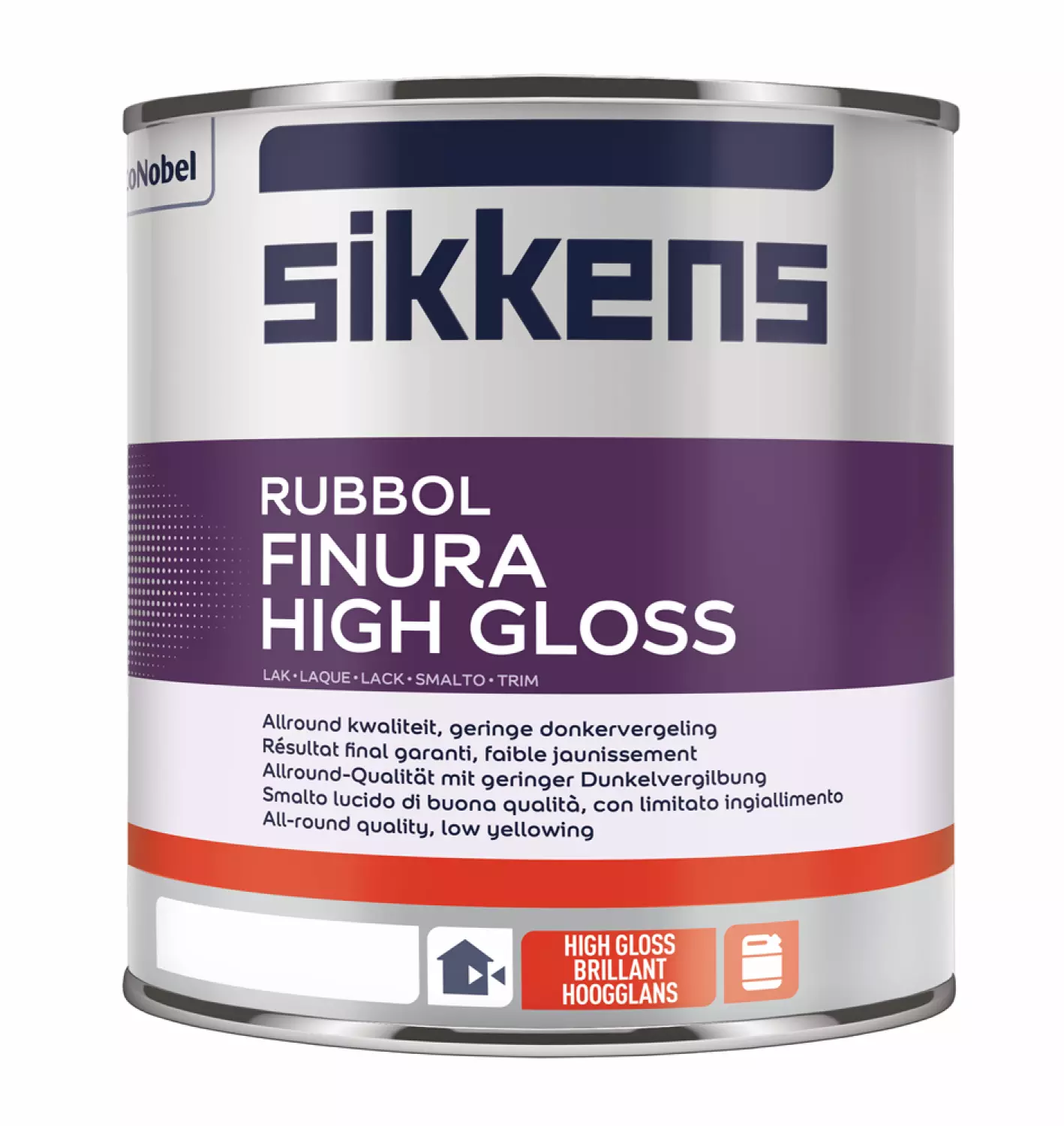 Sikkens Rubbol Finura high gloss - wit - 1L