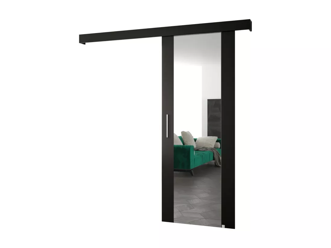 Portes coulissantes Salwador II 90x204 cm (Noir / Noir / Argent)