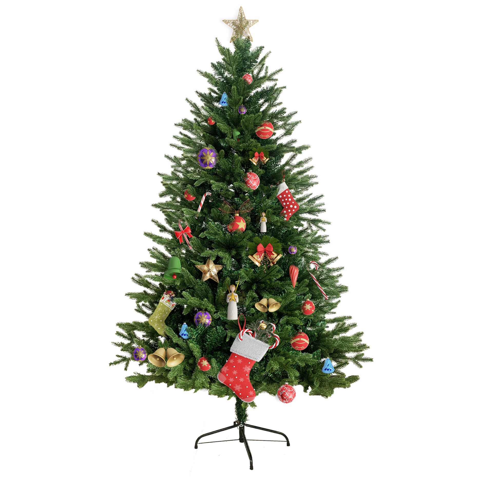 holz4home® Künstlicher Weihnachtsbaum PE + PVC inkl. Lichterkette | 220 cm