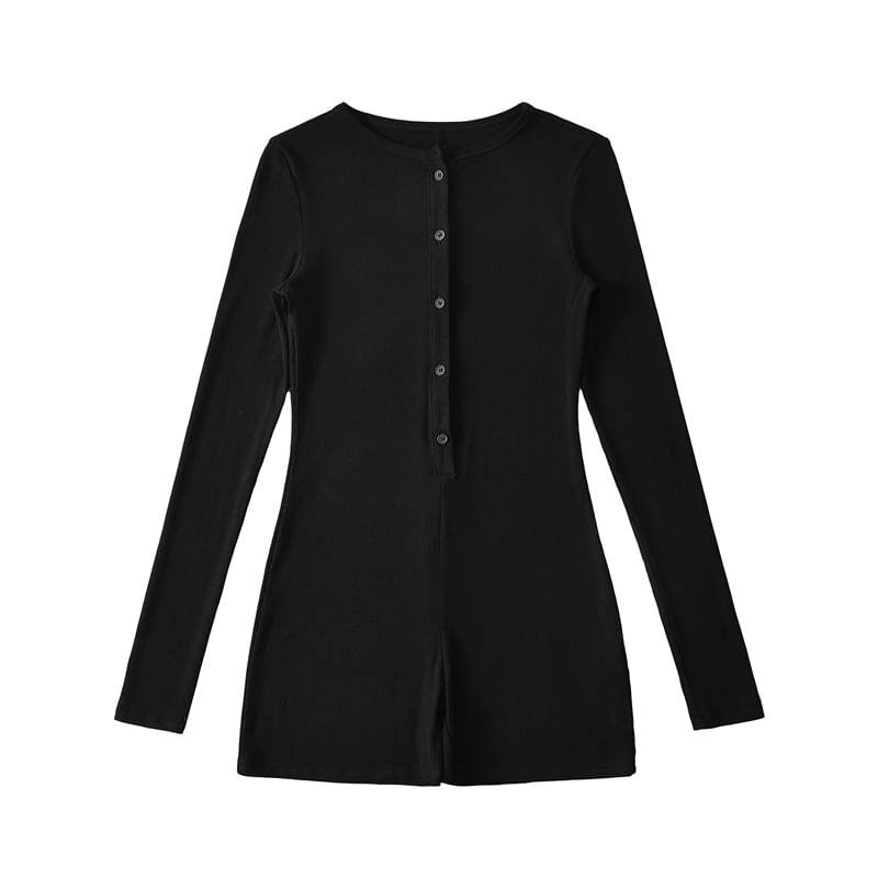 Ulark - Lange mouwen Henley effen romper