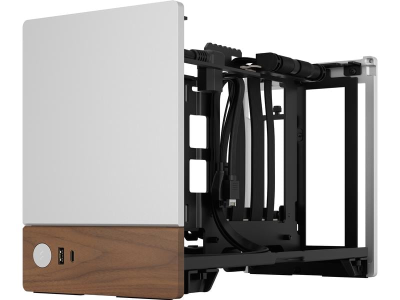 Fractal Design PC-Gehäuse Terra Silver Kompaktes Mini-ITX Gehäuse mit stilvoller, moderner Optik