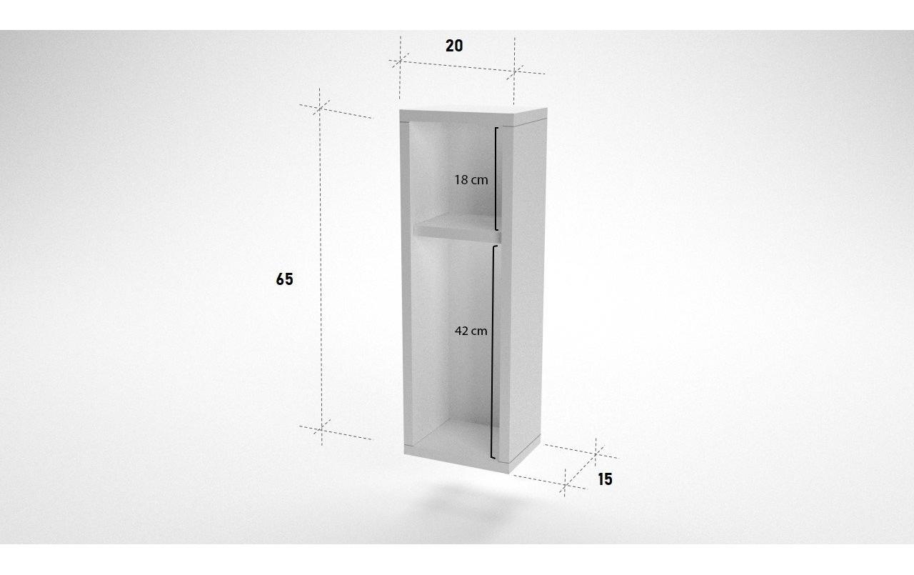 Nachttisch Turra 20 x 65 x 15 cm, WeissNachtschrank