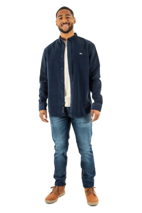 Chemise tommy jeans reg corduroy c1g dark night navy
